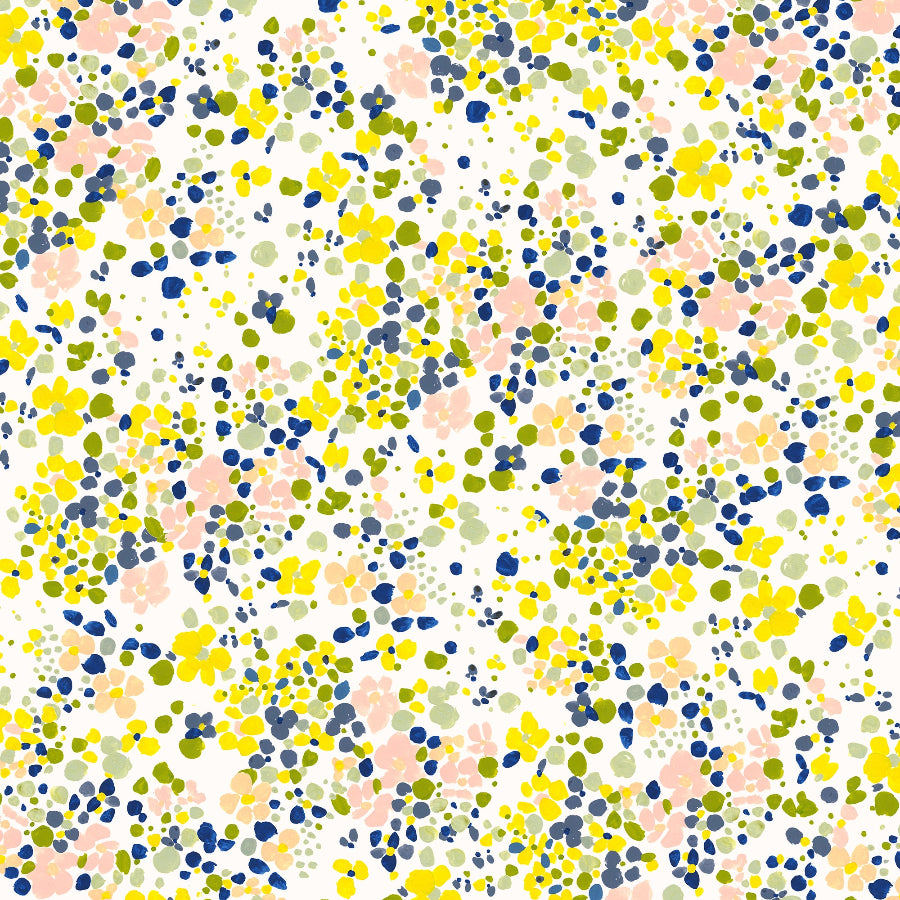 Colorful abstract painted pattern with dots on a white background