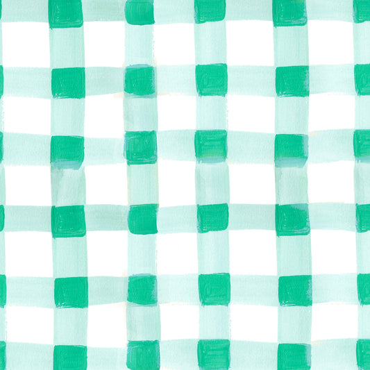 Green and white painted checkered pattern